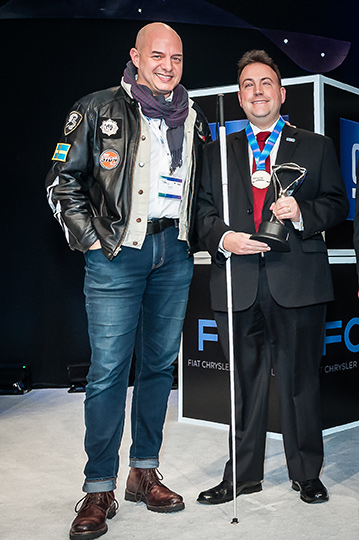 Alex Roy, editor-at-large for The Drive, poses with Mark Riccobono.